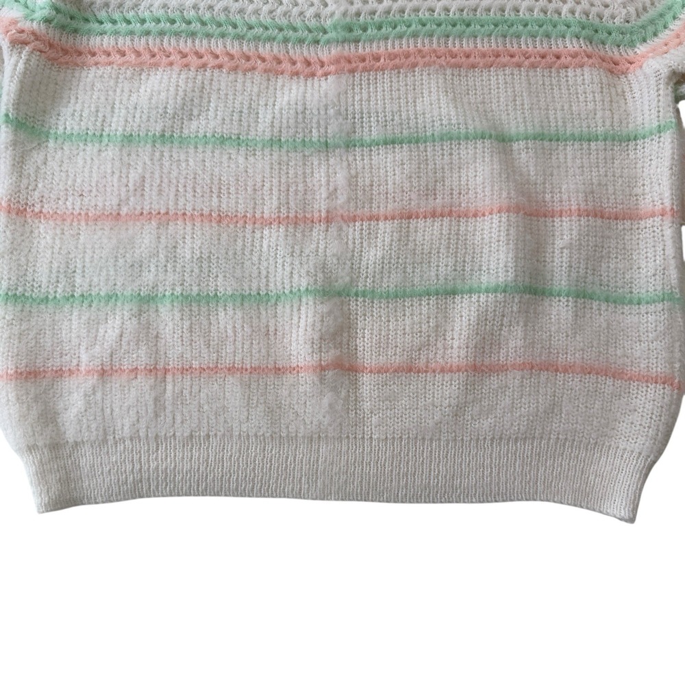 Vintage Parallel Lines‎ Sweater Pastel Stripe Soft Girl Knit Cropped Women's M - Picture 3 of 11